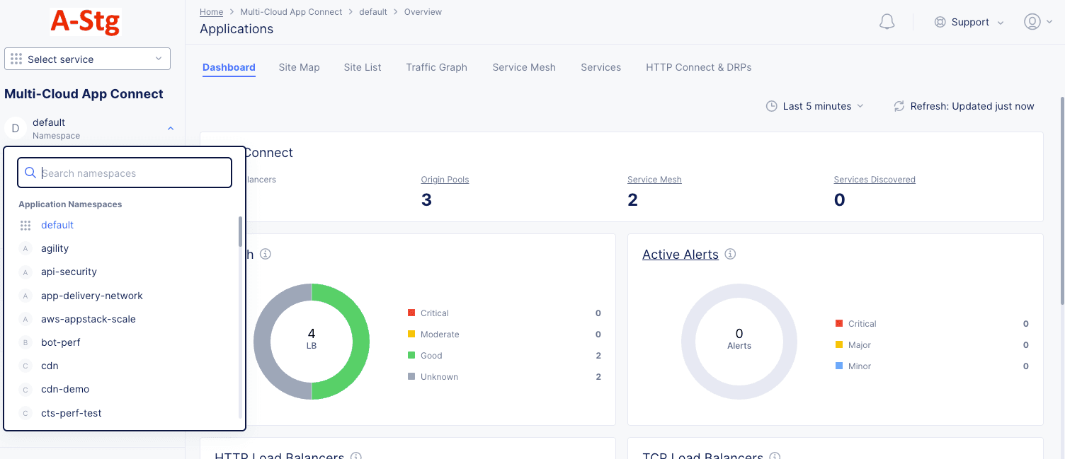 Figure: Navigate namespace