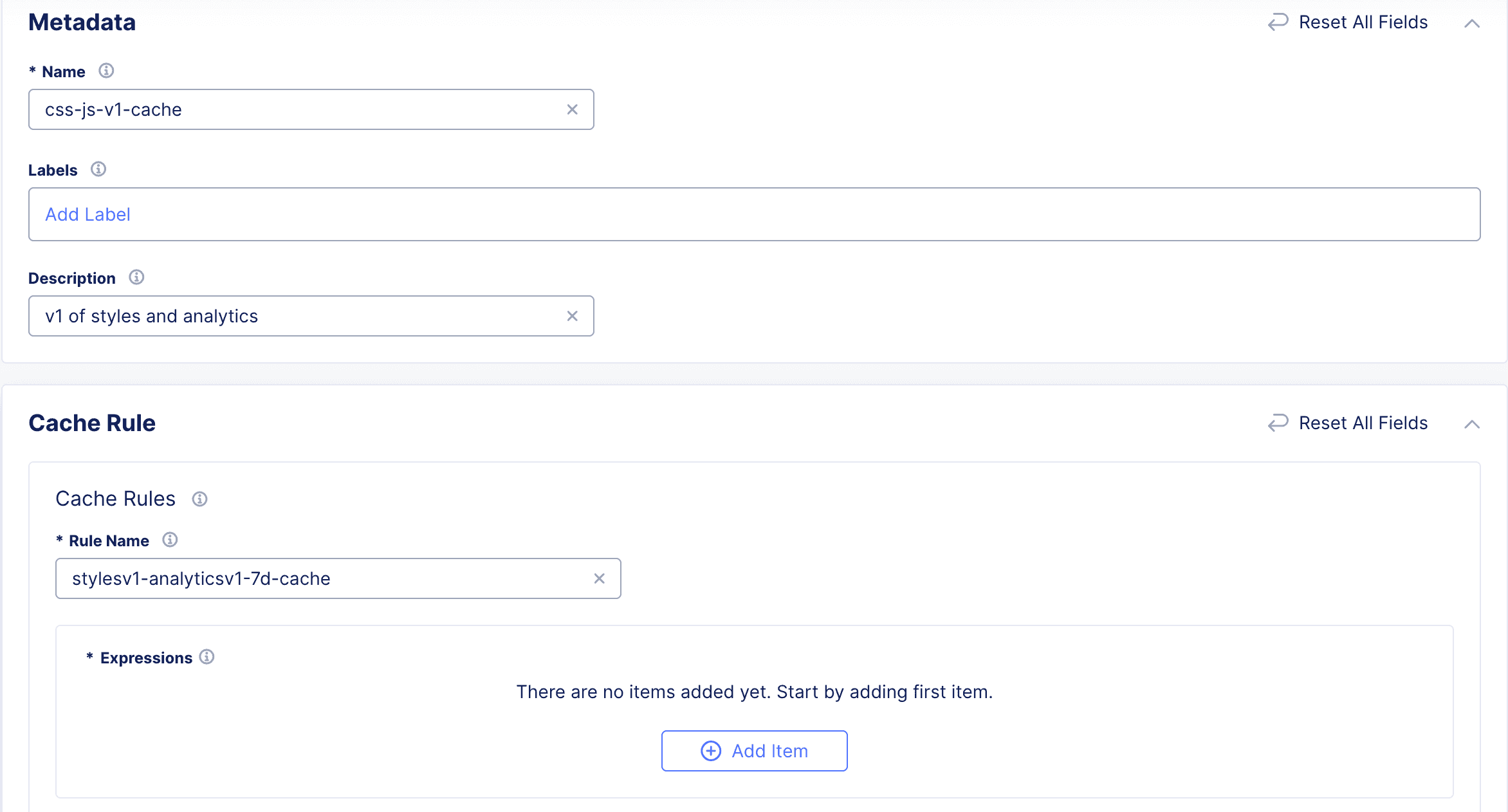 Figure: Create CDN Cache Rule