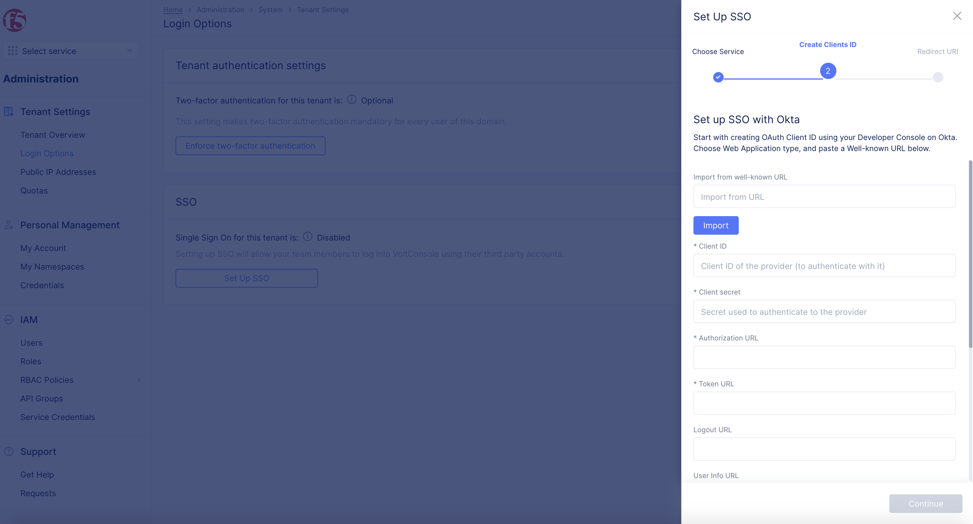 Figure: SSO Create Clients ID