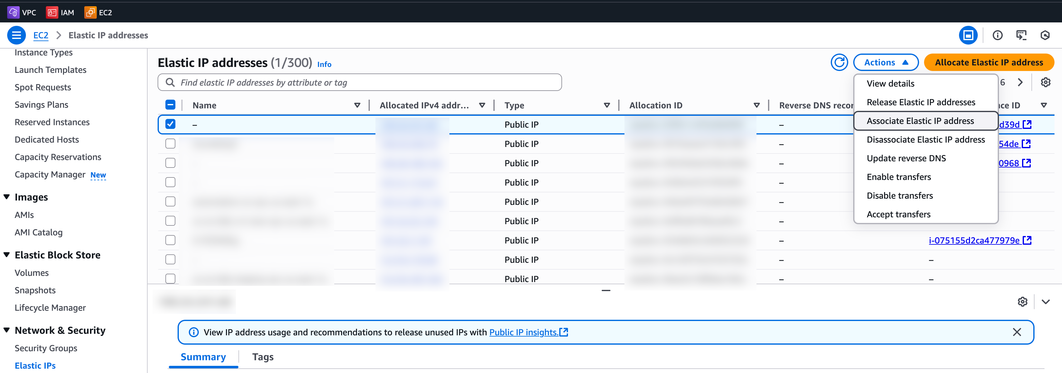 Figure: Associate EIP Address