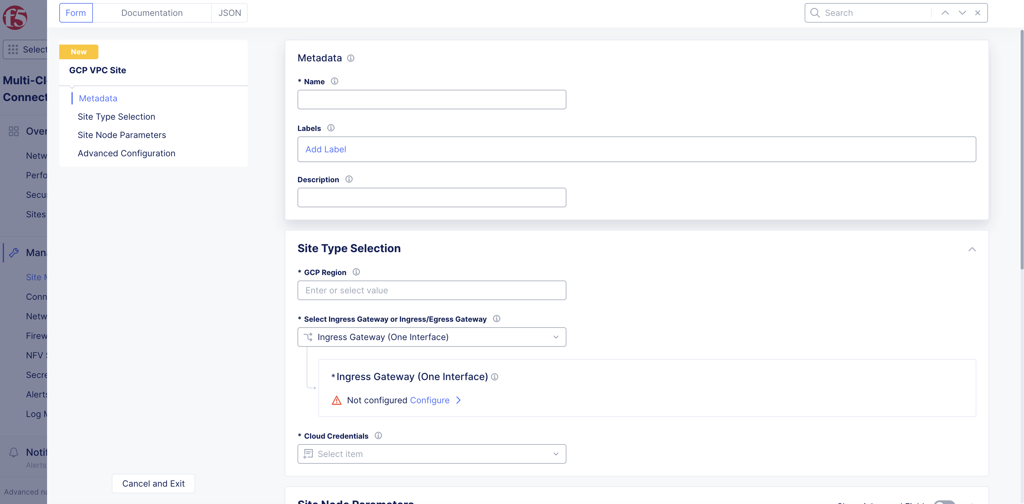 Figure: GCP Site Set Up