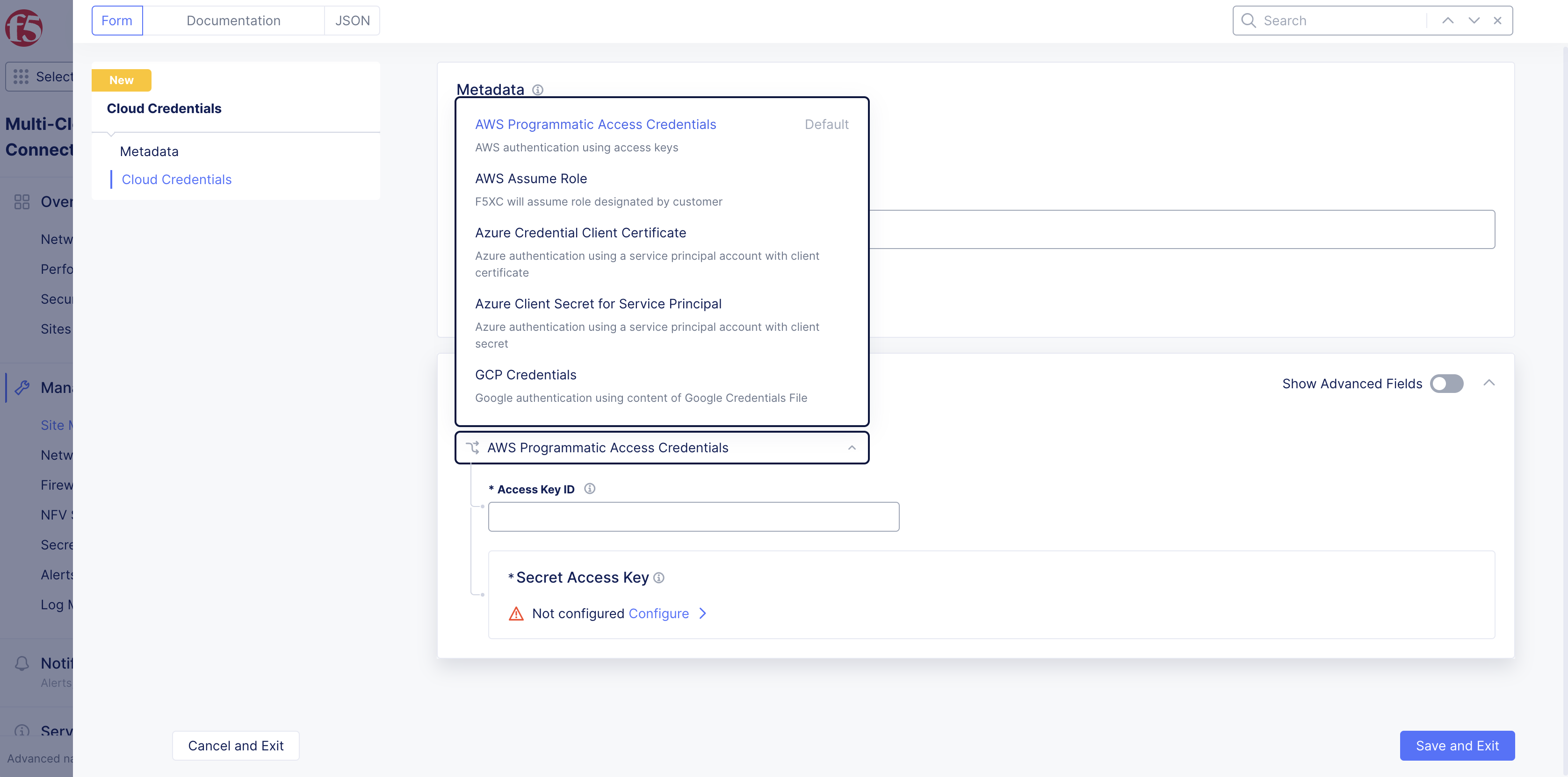Figure: Cloud Credential Types