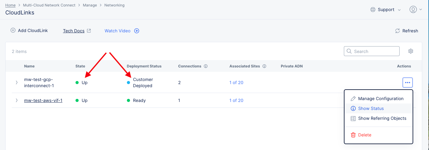 Figure: GCP CloudLink Created