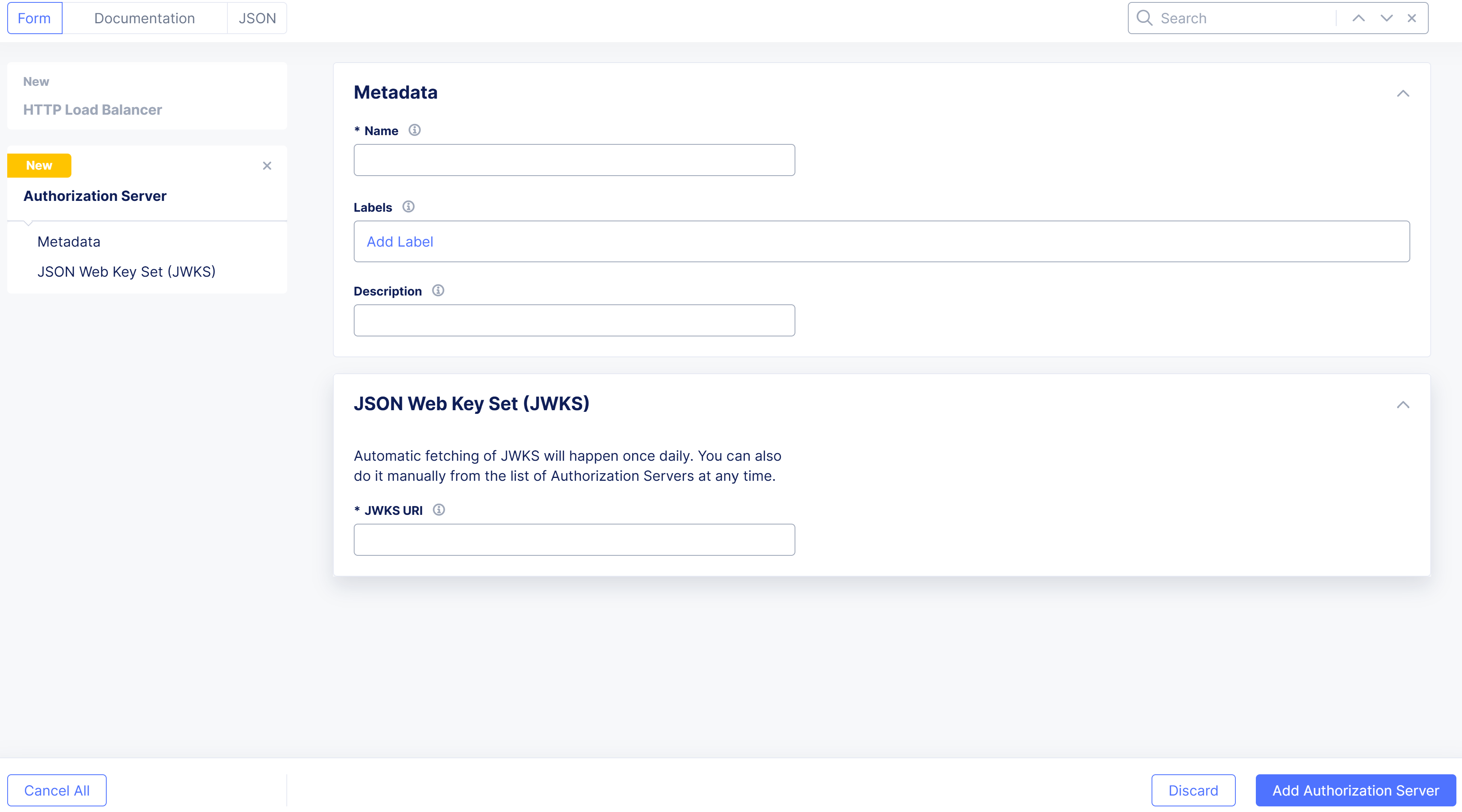 Figure: Add an Authorization Server