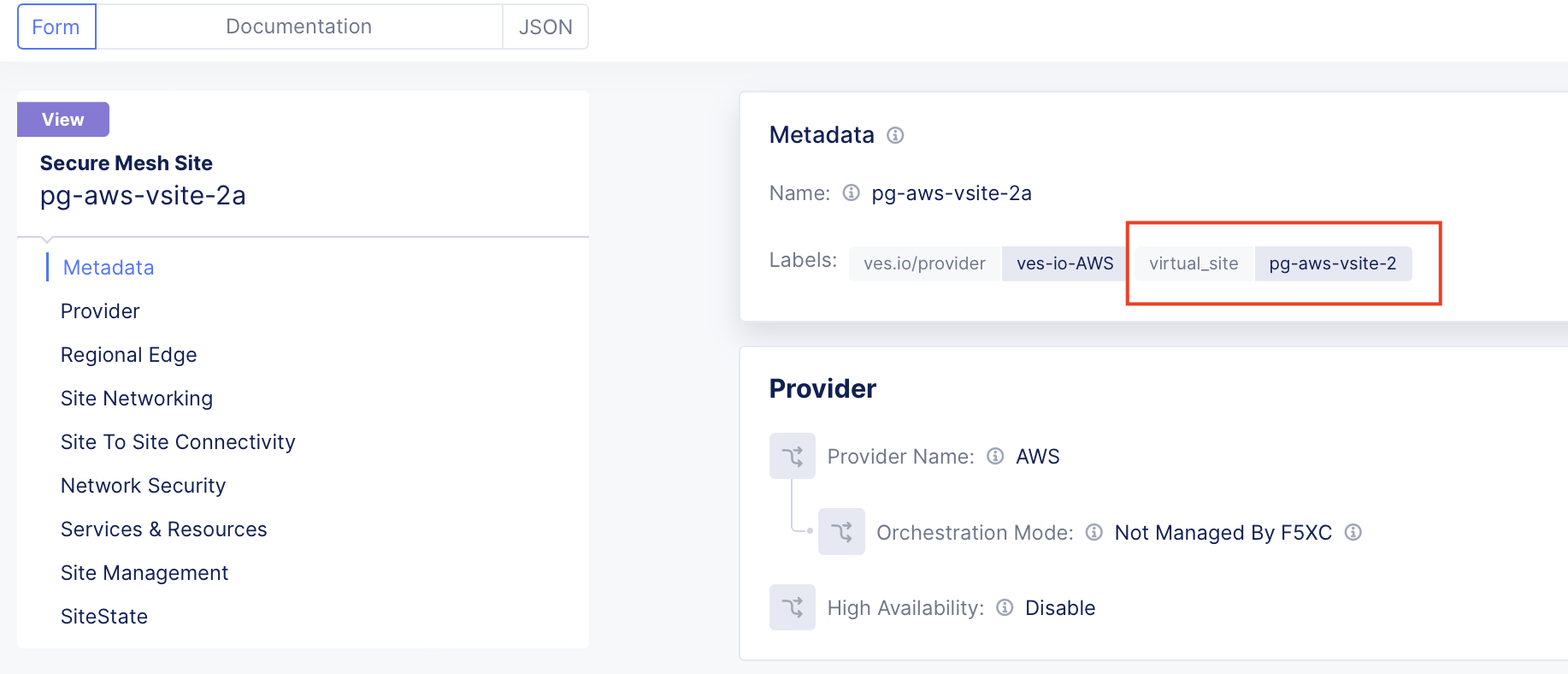 Figure: Site pg-aws-vsite-2a - label pg-aws-vsite-2