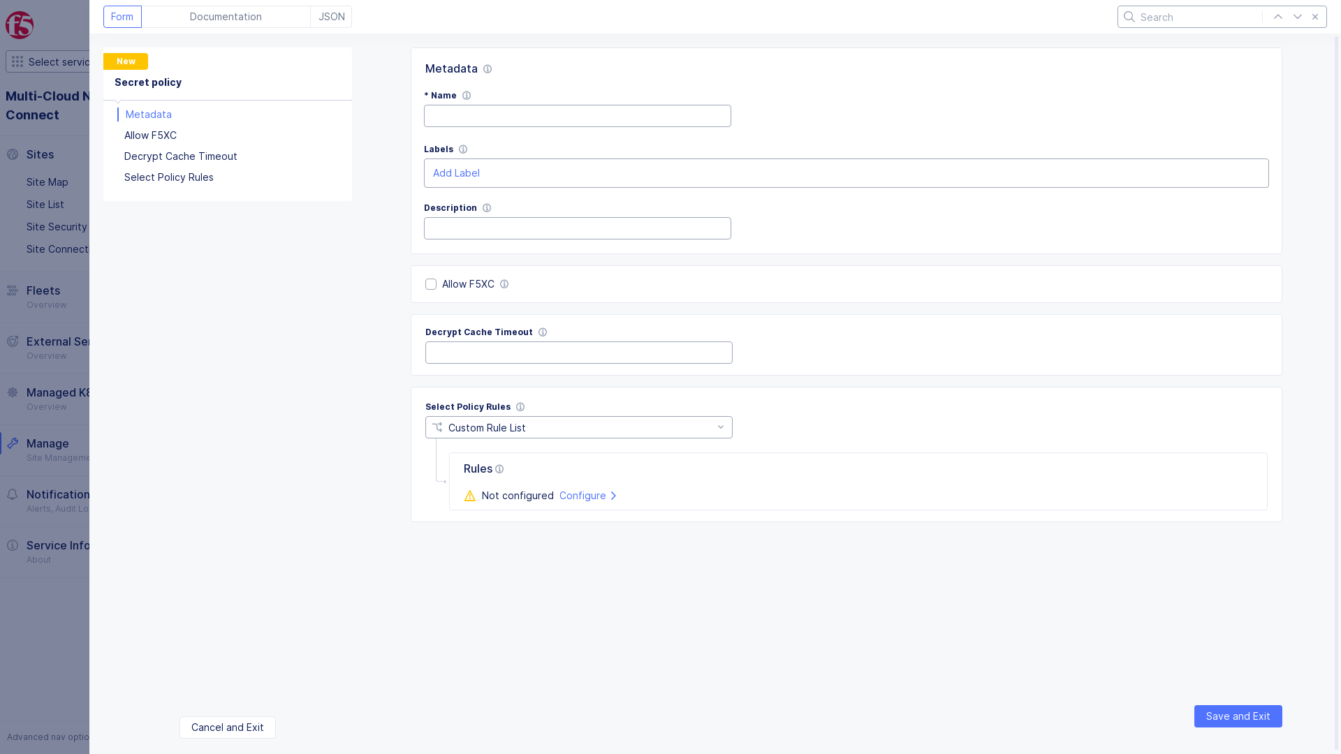 Figure: Secret Policy Metadata