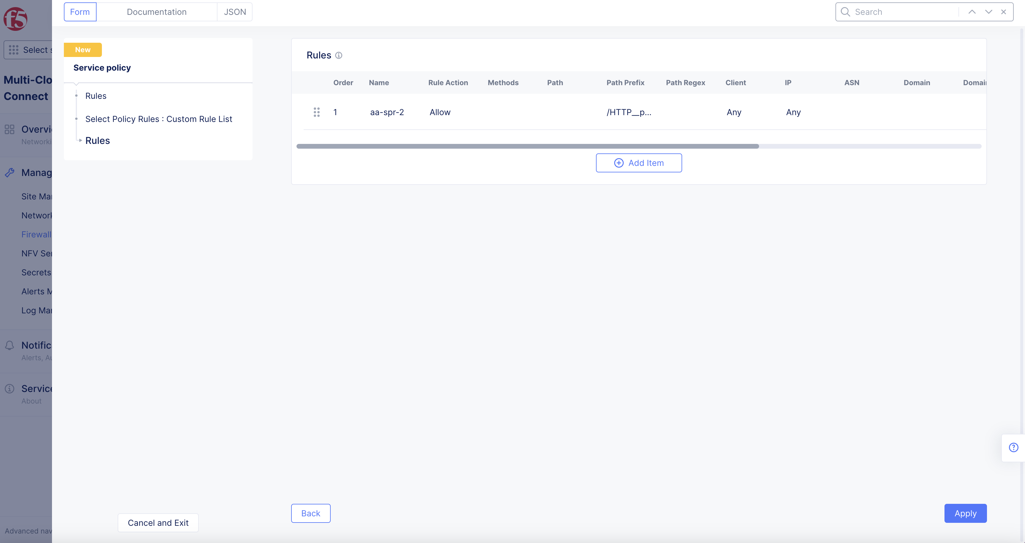 Figure: Service Policy Rule