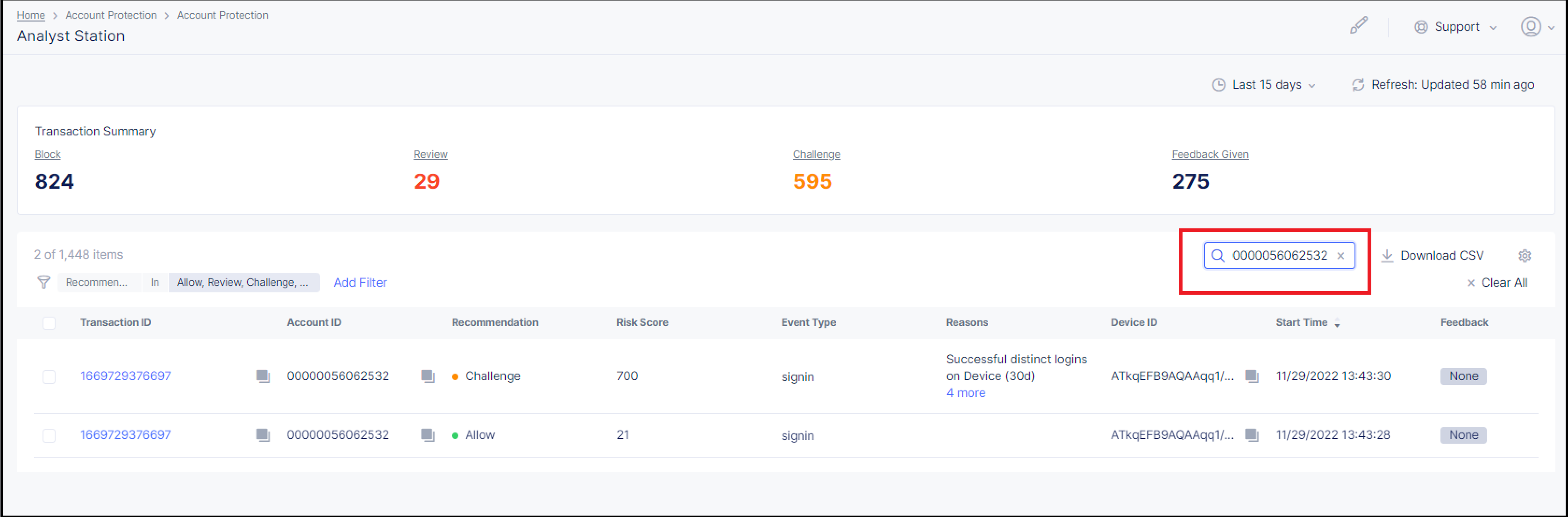 Figure: Paste in the Search Box