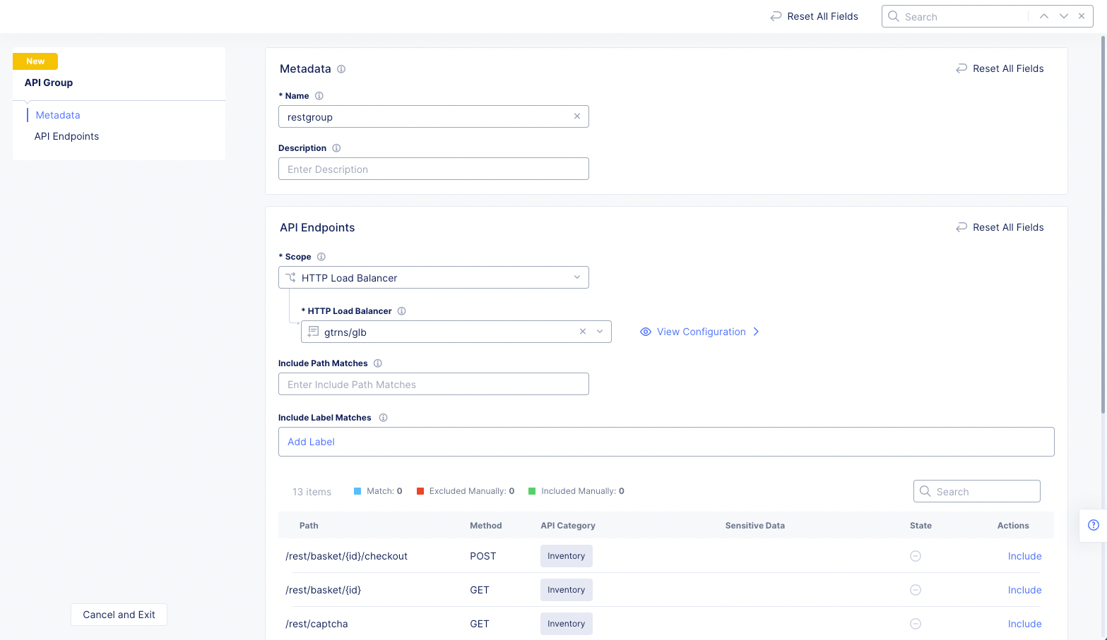 Figure: Create API Group