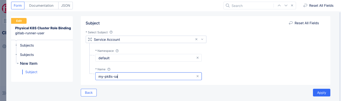 Figure: Cluster Role Binding with Service Account