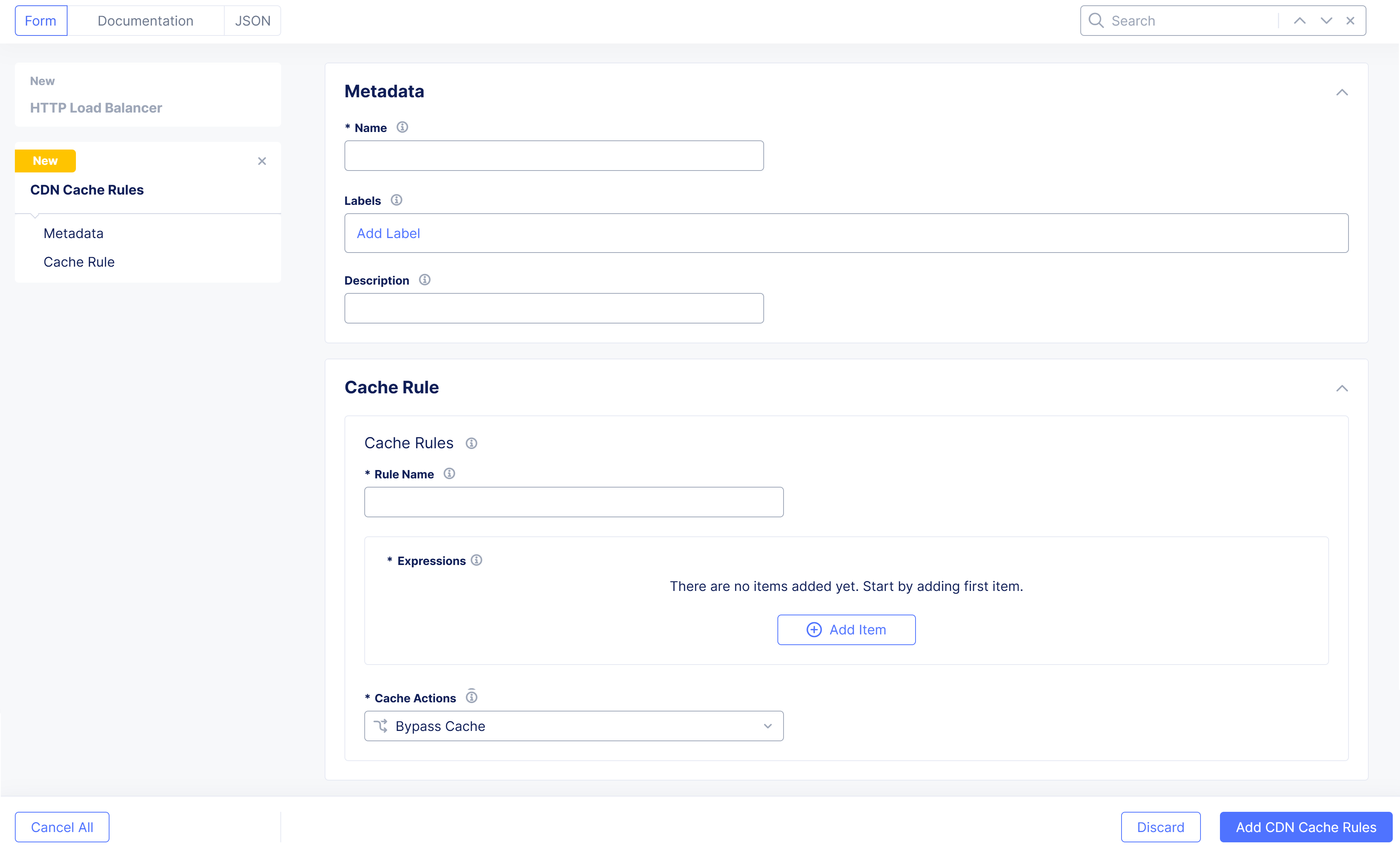 Figure: Custom CDN Cache Rules