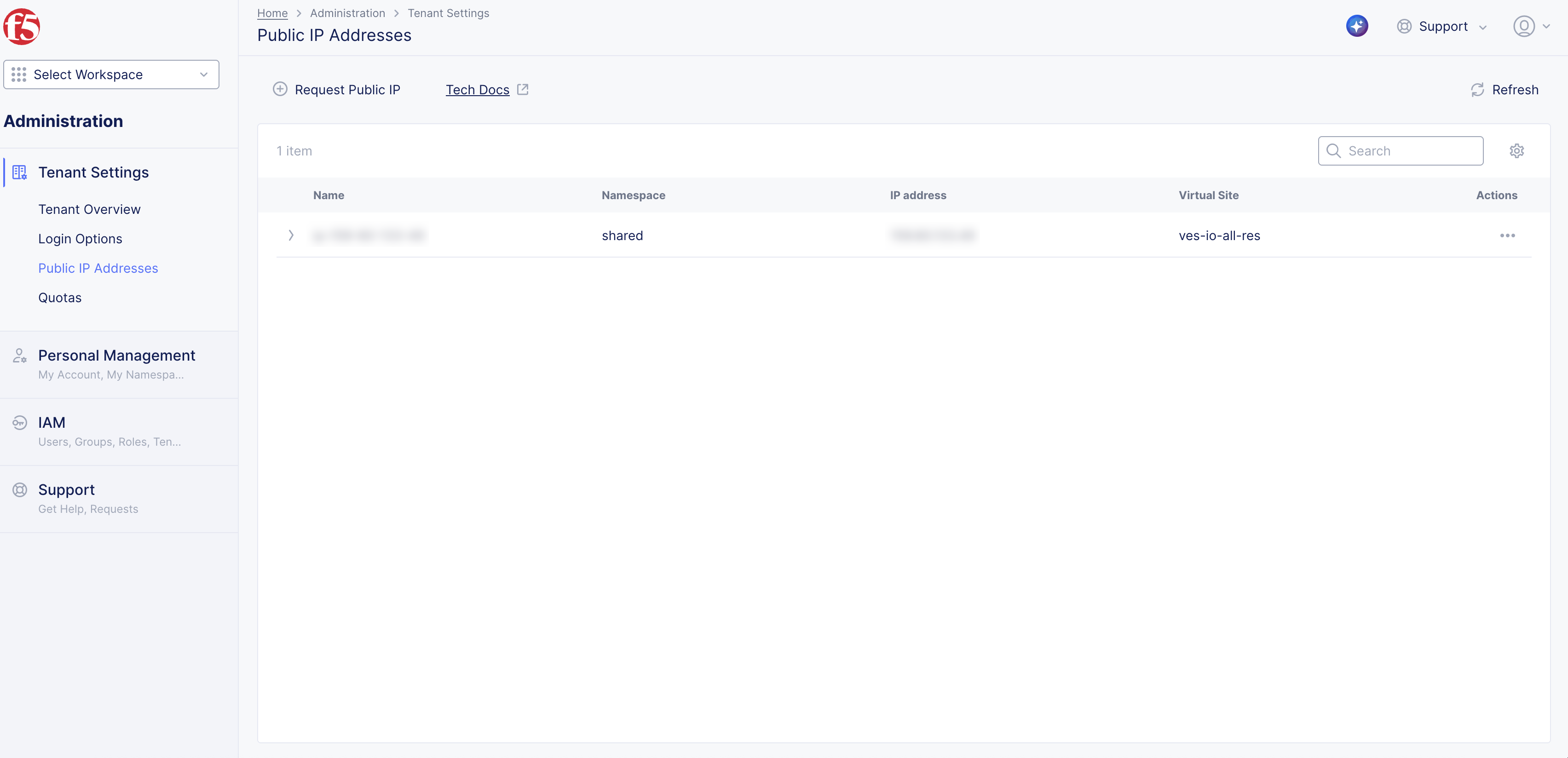 Figure: Request Public IP Address